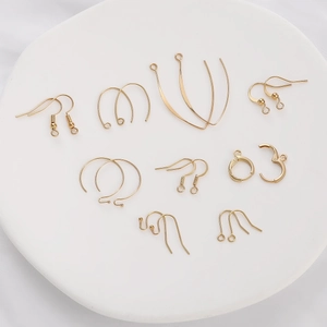 Crochets de Boucles d'Oreilles en Cuivre Plaqué Or 18K Fournitures pour Création de Bijoux DIY Dormeuses Attaches de Boucles d'Oreilles Accessoires Faits Main