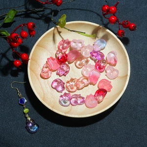 Czech glass fox beads in pink and purple for DIY handmade jewelry and hair pins