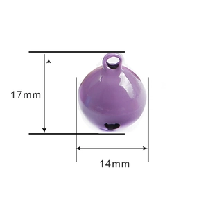 Μωβ μεταλλικό κουδουνάκι 14x17mm με κρίκο για DIY κοσμήματα και χειροποίητα αξεσουάρ