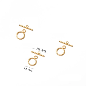 Detail showing 15x17mm 18K gold plated OT toggle clasp set for DIY jewelry making