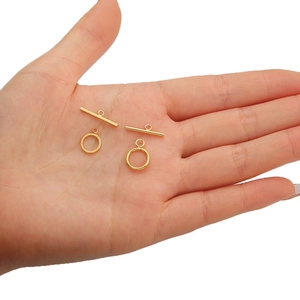 Handheld 18K gold-plated 9mm OT toggle clasp for DIY necklace and bracelet jewelry making