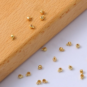 18k vergoldete Quetschperlen und Verschlüsse für DIY-Schmuckherstellung und Fixierung