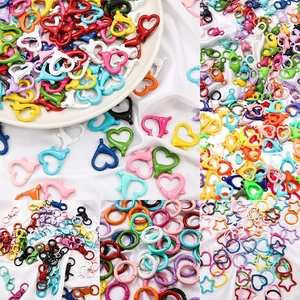 Set di chiusure colorate a cuore e stella per gioielli fai da te e portachiavi creativi