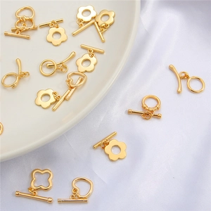 18K gold plated toggle clasps set in heart flower and star shapes for jewelry making