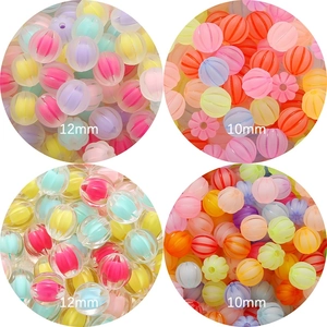 Gefrostete Acryl Kürbis Perlen für Schmuckherstellung 10mm 12mm bunte Mischung