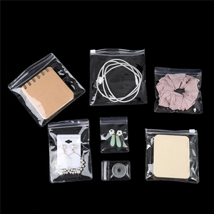 Clear PVC self-sealing storage bags in 6 sizes for jewelry and electronics accessories