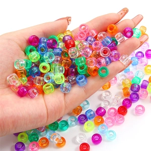 Colorful acrylic barrel beads for DIY jewelry making and handmade children's bracelets