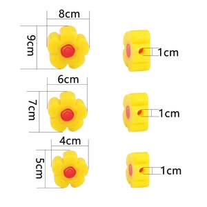 Perles de verre Millefiori jaunes en trois tailles pour bijoux DIY