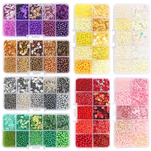 DIY Seed Beads Jewelry Making Glass Beads Sequins Imitation Artificial Pearls Bracelet Necklace Handmade Craft Supplies Accessories