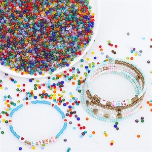 Kit de bracelets en perles de verre colorées avec lettres et perles pour bijoux DIY