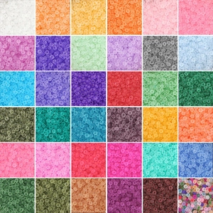 Frosted rainbow seed beads in 36 colors for handmade DIY jewelry making necklaces