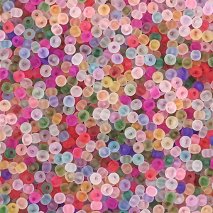 Frosted rainbow seed beads in pastel colors for DIY jewelry making and necklaces