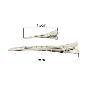 Set silberner Haarwurzel-Clips aus Edelstahl in 4,5 cm und 9 cm für das Styling