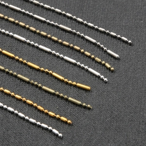 DIY bamboo tube and ball bead chains in gold, silver, and bronze for jewelry making