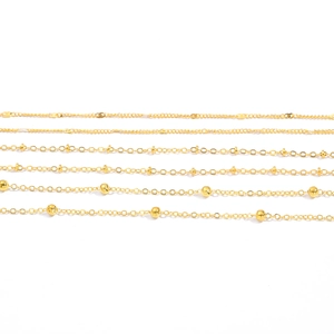 Golden plated iron O-chain with ball beads for DIY glasses and earphone lanyard lanyard