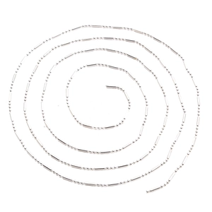 Polished silver 1.5mm metal bead and tube chain for DIY jewelry making and tassels