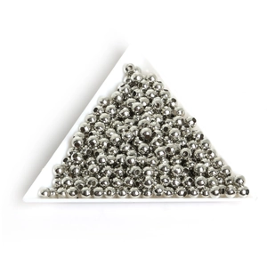 Macro shot of high-polished silver metal separator beads for DIY jewelry making