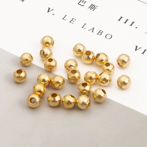 Polished golden metal spacer beads for DIY jewelry making and handmade accessories