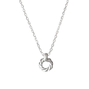 925 Sterling Silver Mobius twisted circle necklace with minimalist cable chain jewelry