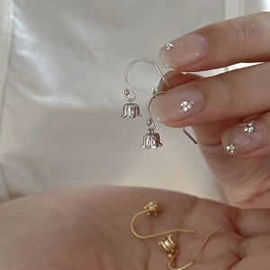 Boucles d'Oreilles Crochets en Argent Sterling 925 Muguet Élégantes Boucles d'Oreilles Pendantes Fleurs Botaniques pour Femmes Bijoux de Haute Qualité