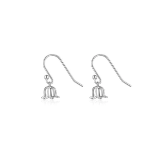 Élégantes boucles d'oreilles muguet en argent sterling S925 avec pétales en cloche