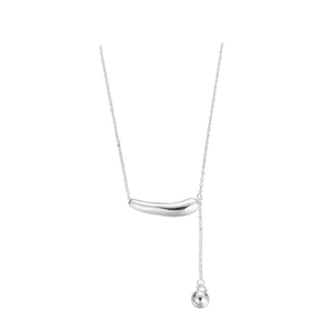 Collier minimaliste en argent sterling S925 avec pendentif asymétrique en forme d'aubergine