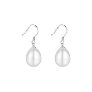 S925 silver vintage teardrop pearl drop earrings with elegant spiral hook design