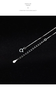 Gros plan d'un collier en argent sterling S925 avec fermoir à ressort et extension