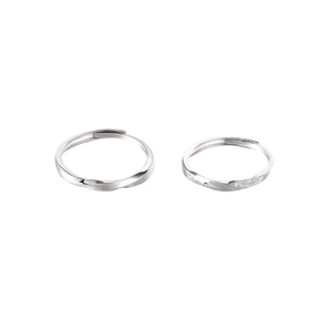 S925 sterling silver Mobius rings with polished and frosted finishes for couples