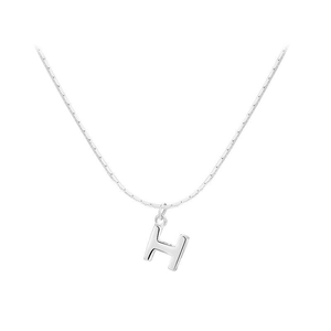 Collier minimaliste en argent S925 avec pendentif lettre H poli pour femme élégante