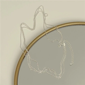 Detail shot of S925 sterling silver beaded chain necklace with engraved purity hallmark