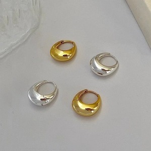 S925 Sterling Silver Water Drop Hoop Earrings Minimalist French Style High Gloss Polished Ear Buckle For Women Jewelry
