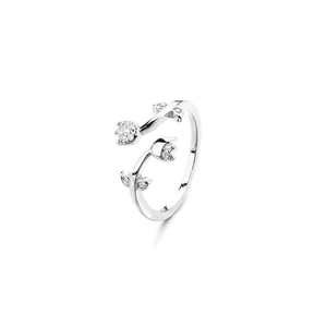 Luxuriöser S925 Sterlingsilber Tulpenring mit funkelnden Kristallen in Blumenform