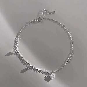 925 Sterling Silver Heart Bracelet For Women Elegant Light Luxury Adjustable Rhinestone Inlaid Fashion Jewelry Hand Accessory