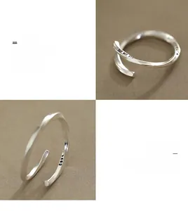 Detail view of S925 sterling silver Mobius ring showing thick plating and quality hallmarks
