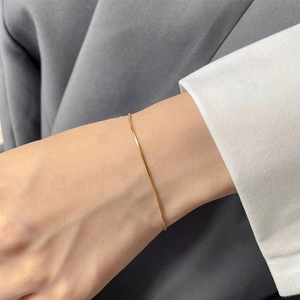 Minimalist 925 Sterling Silver Snake Bone Chain Bracelet For Women Thin Polished Silver Gold Platinum Plated Fashion Jewelry Gift