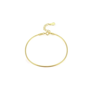 Minimalist S925 sterling silver golden snake chain bracelet with adjustable extender