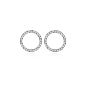 Elegant S925 sterling silver hoop earrings with micro-paved sparkling crystals for women