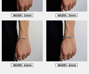 Détails des bracelets tennis de 5mm et 6mm en or et argent avec zircons cubiques