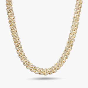Hip Hop Herren Panzerkette Halskette Kupfer Eingelegt Zirkonia Luxus Gold Silber 10mm Kette Halskette Personalisierter Schmuck