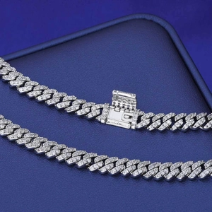 Ασημένια αλυσίδα Cuban 6mm με πλήρη επικάλυψη ζιργκόν και πλευρικό κούμπωμα αγκράφας
