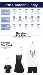 Guide des tailles de colliers universel de 16 à 36 pouces pour hommes, femmes et enfants