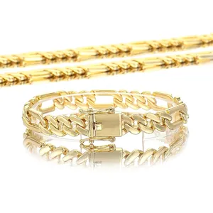 Hip Hop Figaro Cuban Link Kette Schmuck Für Damen Herren Gold Silber Vergoldet Kupfer Halsketten Armband Urban Streetwear Zubehör