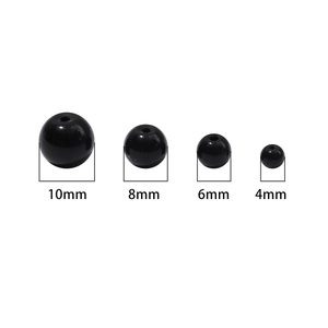 Polished black glass beads in 4mm to 10mm sizes for DIY jewelry and necklace making