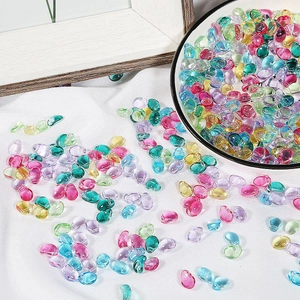 Mixed color tulip petal glass beads for DIY hairpins and jewelry making projects