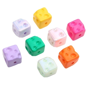 Colorful acrylic cheese-shaped beads for DIY jewelry making and phone charms accessories