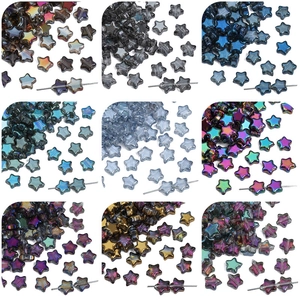 8mm Star Glass Beads Electroplated AB Colored Star Shaped Loose Spacer Beads For DIY Jewelry Making Bracelet Necklace Craft Supplies