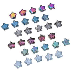 8mm colorful glass star beads in gradient purple and blue for DIY jewelry making