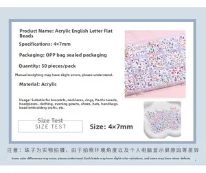Detailed specs for 4x7mm acrylic alphabet beads for DIY jewelry and bracelets