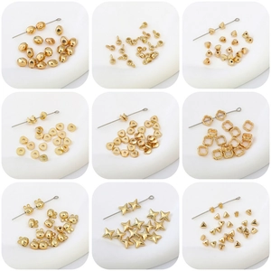 Golden CCB plastic beads collection for DIY jewelry making with clover and star shapes